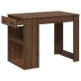Escritorio con cajón estante madera contrachapada marrón roble by , Kitchen and dining tables - Ref: Foro24-858692, Price: 97...