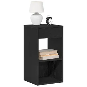 Mesilla de noche con cajón roble negro 35x34x66,5 cm de , Mesitas de noche - Ref: Foro24-858715, Precio: 44,38 €, Descuento: %