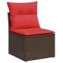 Juego Sofá Jardín 7 Piezas con Cojines Marrón Poli Ratán Acacia by , Garden sets - Ref: Foro24-3326115, Price: 590,69 €, Disc...