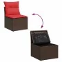 Juego Sofá Jardín 7 Piezas con Cojines Marrón Poli Ratán Acacia by , Garden sets - Ref: Foro24-3326115, Price: 590,69 €, Disc...