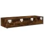 Estantería de pared cajones madera contrachapada roble ahumado de , Estantes y estanterías - Ref: Foro24-859990, Precio: 72,7...