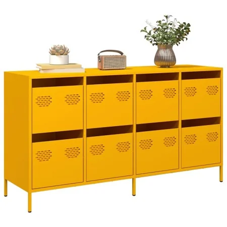 Aparador acero laminado en frío amarillo mostaza 135x39x73,5 cm de , Aparadores - Ref: Foro24-3307170, Precio: 221,56 €, Desc...