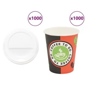 Vasos de café de papel con tapa 1000 uds 8oz 240ml de , Vasos desechables - Ref: Foro24-3325212, Precio: 95,30 €, Descuento: %