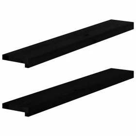 Alféizares de ventana 2 uds madera maciza roble marrón oscuro by , Marcos de ventanas - Ref: Foro24-4009168, Price: 52,86 €, ...