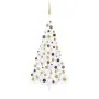 Medio árbol de Navidad con luces y bolas blanco 150 cm by , Christmas trees - Ref: Foro24-3077483, Price: 57,73 €, Discount: %