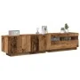 Mueble TV luces LED madera ingeniería envejecida 180x35x40 cm de , Muebles TV - Ref: Foro24-3329163, Precio: 142,97 €, Descue...