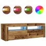 Mesitas de noche con luces LED 2 uds madera vieja 60x35x40 cm by , Nightstands - Ref: Foro24-3329161, Price: 81,82 €, Discoun...