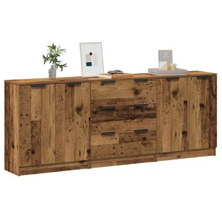 Aparadors 3 uds madera de ingeniería envejecida 60x30x70 cm by , Sideboards - Ref: Foro24-3329225, Price: 199,24 €, Discount: %