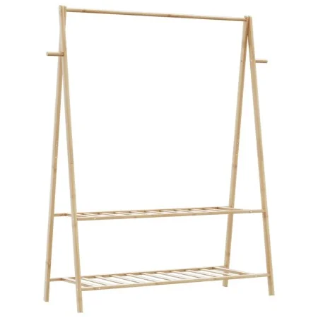Perchero con estantes bambú 132x45,5x150,5 cm von , Kommoden-Organizer und Bar-Kleiderbügel - Ref: Foro24-4008912, Preis: 54,...
