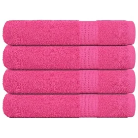 Toallas 4 uds 100% algodón rosa 100x200 cm 600 gsm de , Toallas - Ref: Foro24-137059, Precio: 56,71 €, Descuento: %