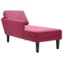 Tumbona con almohada y reposabrazo derecho terciopelo rojo vino de , Divanes - Ref: Foro24-4009811, Precio: 113,50 €, Descuen...