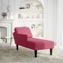 Tumbona con almohada y reposabrazo derecho terciopelo rojo vino de , Divanes - Ref: Foro24-4009811, Precio: 113,50 €, Descuen...