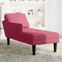 Tumbona con almohada y reposabrazo derecho terciopelo rojo vino de , Divanes - Ref: Foro24-4009811, Precio: 113,50 €, Descuen...