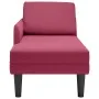 Tumbona con almohada y reposabrazo derecho terciopelo rojo vino de , Divanes - Ref: Foro24-4009811, Precio: 113,50 €, Descuen...