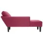 Tumbona con almohada y reposabrazo derecho terciopelo rojo vino de , Divanes - Ref: Foro24-4009811, Precio: 113,50 €, Descuen...