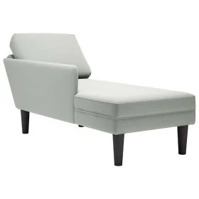 Tumbona almohada y reposabrazo derecho terciopelo gris claro by , Daybeds - Ref: Foro24-4009807, Price: 105,77 €, Discount: %