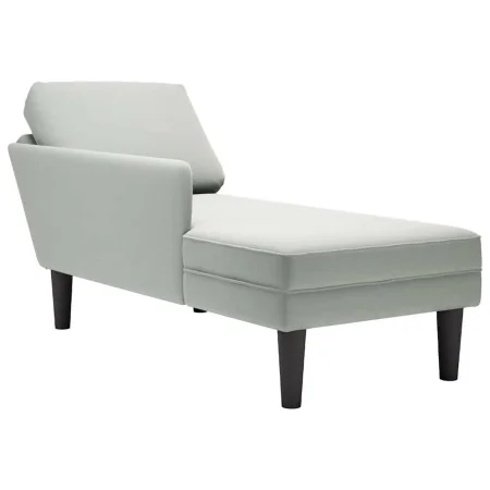 Tumbona almohada y reposabrazo derecho terciopelo gris claro by , Daybeds - Ref: Foro24-4009807, Price: 105,77 €, Discount: %