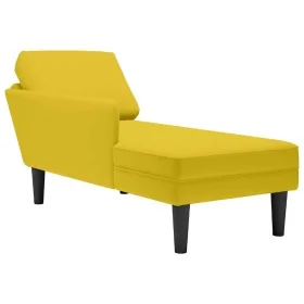 Tumbona con almohada y reposabrazo derecho terciopelo amarillo by , Daybeds - Ref: Foro24-4009813, Price: 125,03 €, Discount: %