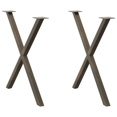 Patas para mesa comedor forma X 2uds acero natural 70x(72-73)cm by , Table legs - Ref: Foro24-4012919, Price: 59,14 €, Discou...