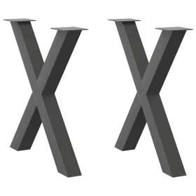 Patas para mesa de comedor en forma de X 2 uds antracita acero by , Table legs - Ref: Foro24-4012978, Price: 110,40 €, Discou...