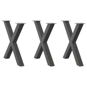 Patas para mesa de comedor en forma de X 3 uds antracita acero by , Table legs - Ref: Foro24-4012990, Price: 150,38 €, Discou...