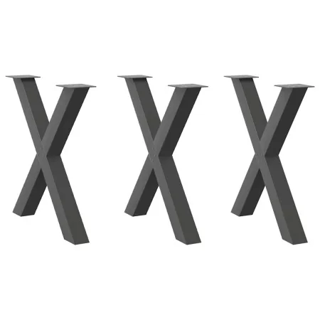 Patas para mesa de comedor en forma de X 3 uds antracita acero by , Table legs - Ref: Foro24-4012990, Price: 150,38 €, Discou...