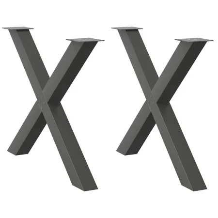 Patas para mesa de comedor en forma de X 2 uds antracita acero by , Table legs - Ref: Foro24-4012986, Price: 121,62 €, Discou...