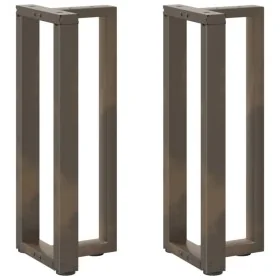 Patas mesa consola forma T 2 uds acero natural 38x25x(72-73) cm by , Table legs - Ref: Foro24-4013047, Price: 91,43 €, Discou...