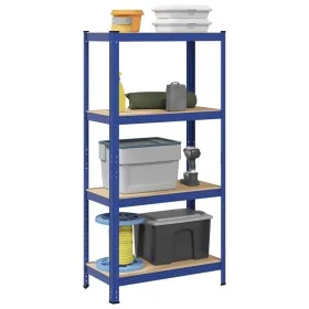 Estantería almacenaje 4 niveles azul madera contrachapada acero by , Industrial shelving - Ref: Foro24-4016934, Price: 43,20 ...
