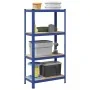 Estantería almacenaje 4 niveles azul madera contrachapada acero by , Industrial shelving - Ref: Foro24-4016934, Price: 43,20 ...
