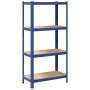 Estantería almacenaje 4 niveles azul madera contrachapada acero by , Industrial shelving - Ref: Foro24-4016934, Price: 43,20 ...
