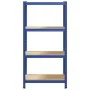 Estantería almacenaje 4 niveles azul madera contrachapada acero by , Industrial shelving - Ref: Foro24-4016934, Price: 43,20 ...