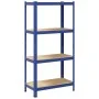 Estantería almacenaje 4 niveles azul madera contrachapada acero by , Industrial shelving - Ref: Foro24-4016934, Price: 43,20 ...