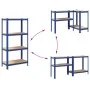 Estantería almacenaje 4 niveles azul madera contrachapada acero by , Industrial shelving - Ref: Foro24-4016934, Price: 43,20 ...