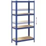Estantería almacenaje 4 niveles azul madera contrachapada acero by , Industrial shelving - Ref: Foro24-4016934, Price: 43,20 ...