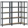 Estante almacenaje 5 niveles 3 uds acero y madera contrachapada by , Industrial shelving - Ref: Foro24-4016943, Price: 99,96 ...