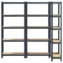 Estante almacenaje 5 niveles 3 uds acero y madera contrachapada by , Industrial shelving - Ref: Foro24-4016943, Price: 99,96 ...