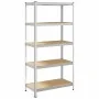 Estantería almacenaje 5 niveles contrachapada y acero plata by , Industrial shelving - Ref: Foro24-4016960, Price: 60,75 €, D...