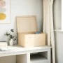 Caja de madera con tapa madera maciza de pino 40x30x23 cm de , Cestas para almacenaje - Ref: Foro24-4017390, Precio: 62,54 €,...