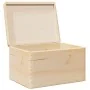 Caja de madera con tapa madera maciza de pino 40x30x23 cm de , Cestas para almacenaje - Ref: Foro24-4017390, Precio: 62,54 €,...