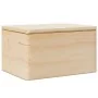 Caja de madera con tapa madera maciza de pino 40x30x23 cm de , Cestas para almacenaje - Ref: Foro24-4017390, Precio: 62,54 €,...