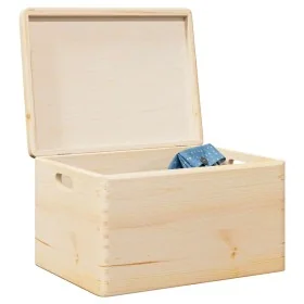 Caja de madera con tapa y asas madera maciza pino 40x30x23 cm von , Aufbewahrungskörbe - Ref: Foro24-4017392, Preis: 51,12 €,...