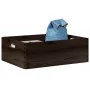 Caja de madera con asas madera maciza pino negra 40x30x13 cm by , Storage baskets - Ref: Foro24-4017399, Price: 30,30 €, Disc...
