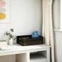 Caja de madera con asas madera maciza pino negra 40x30x13 cm by , Storage baskets - Ref: Foro24-4017399, Price: 30,30 €, Disc...
