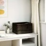 Caja de madera con asas madera maciza pino negra 40x30x23 cm by , Storage baskets - Ref: Foro24-4017400, Price: 38,30 €, Disc...