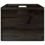 Caja de madera con asas madera maciza pino negra 40x30x23 cm by , Storage baskets - Ref: Foro24-4017400, Price: 38,30 €, Disc...