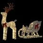 Decoración navideña reno y trineo 100 LED blanco frío de , Luces de Navidad - Ref: Foro24-4019493, Precio: 88,52 €, Descuento: %