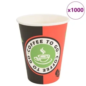 Tazas de café de papel 1000 uds 12oz 300ml rojo y negro de , Vasos desechables - Ref: Foro24-4102788, Precio: 72,18 €, Descue...