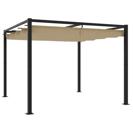 Cenador de jardín con techo retráctil acero topo 3x3 m von , Zelte und Pavillons - Ref: Foro24-4003961, Preis: 378,71 €, Raba...