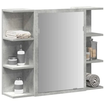 Armario de espejo de baño contrachapada gris 80x20,5x64 cm by , bathroom vanities - Ref: Foro24-856035, Price: 60,91 €, Disco...